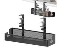 JINGLING Under Desk Cable Management Tray, Cable Organiser for Desk, No Drilling Required, Under Desk Cable Box, Metal Mesh Cable Management with High