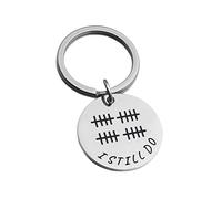 JINGMARUO Anniversery Gift Tally Mark Keychain I Still Do Keyring Wedding Anniversery Gift for Husband Wife Couples Keychain