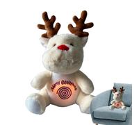 Jingmiger Christmas Plush Animals, Reindeer Plush Animal, Multi-purpose Elk Plush Animal Toy, Breathing Plush Stuffed Animals with Music for Adults