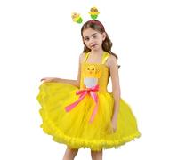 Jingmiger Easter dress for toddlers, easter dresses for girls - yellow dress for girls with headband easter dress for girls | cute easter dress for girls aged 2-12 years