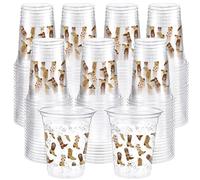 Jingmore 100 Pcs Western Cowboy Plastic Cups 16 oz Brown Cowboy Boot Drinking Cups for Wild West Party Birthday Baby Shower Rodeo Decorations