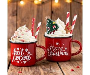 Jingmore 2 Pack Christmas Coffee Bar Decor with Faux Whipped Cream Ceramic Gingerbread Coffee Mugs Faux Hot Cocoa Toppers Christmas Tree Gingerbread Man Decoration for Xmas Bar Centerpieces