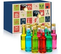 Jingmore 2025 Alcohol Advent Calendar and 24 Days Christmas Countdown with 24 Wine Bottle Beer Spirits Calendar Holiday Ornaments Gifts for Adult Woman Man Husband Dad Xmas Party Decor (Non Alcoholic)