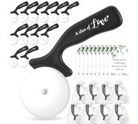 Jingmore 25 Set Wedding Party Favor for Guests Include a Slice of Love Stainless Steel Pizza Cutter Thank You Cards and Organza Gift Bags Pizza Cutter Wheels for Bridal Shower Return Gifts