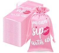 Jingmore 30 Pcs You Can't Sip with Us Gift Bags with Drawstring Pink Jewelry Pouches Party Favors Bags for Girls Night, Bachelorette Favors, Birthday Decorations, Girls Weekend