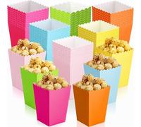 Jingmore 60 Pcs Mini Paper Popcorn Box Cardboard Popcorn Bucket Disposable Cardboard Snack Container for Party Movie Night Wedding Decorations, 2.2 x 4.1 x 2.9 Inches(Hawaii Color)