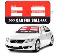 Jingmore for Sale Sign for Vehicle Windshield Sun Shade Quickly Sell Your Car or Truck Foldable Car Front Window Sunshade for Sun Visor Easily Seen Info on Dual Purpose (64.17 x 31.89 Inches,Stylish)