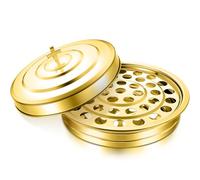 Jingmore Holy Communion Tray for Churches with Lid Communion Set Stainless Steel Cup Tray with Cover Church Supplies Not Cups Included(Gold Color)