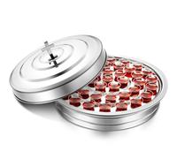 Jingmore Holy Communion Tray for Churches with Lid Communion Set Stainless Steel Cup Tray with Cover Church Supplies Not Cups Included(Silver Color)