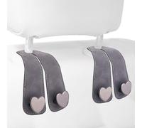 JINGMU 2 Pcs Car Seat Back Storage Hooks for Volvo XC70 II 2007-2013, Auto Seat Hook Hangers Double Headrest Hooks Mobile Phone Holder Front Seat Handbag,Gery