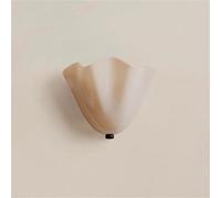 JingNian Retro Glass Wall Sconce, Colorful Berry Or Amber Shell Shade, Mid-Century Coastal Style Wall Lamp for Bedside, Living Room, Hallway Decor(White)