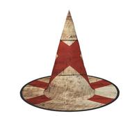 jingong Alabama State Flag on Old Wood Grain Postcard print Halloween hat, set of 1,fit for family themed parties, courtyard decoration, carnival parties