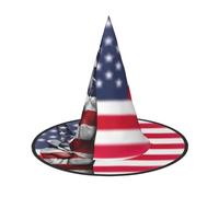 jingong America Flag and Hippie Peace print Halloween hat, set of 2,fit for family themed parties, courtyard decoration, carnival parties