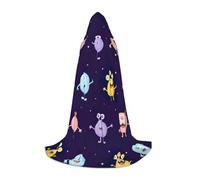 jingong Cartoon Colorful Monster print Hooded cape, suitable for Halloween costumes, role-playing, and Christmas family photos