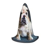 jingong Cute Bulldog Puppy 1 print Hooded cape, suitable for Halloween costumes, role-playing, and Christmas family photos