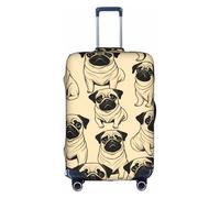 jingong Cute Pug Dog Print Elastic Luggage Suitcase Covers Adult Luggage Protector Travel Suitcase Protective Cover
