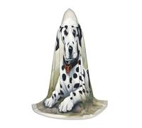 jingong Dalmatian print Hooded cape, suitable for Halloween costumes, role-playing, and Christmas family photos