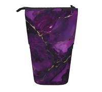 jingong Dark Purple Texture Marble Multi Functional Pencil case, Storage Bag, Makeup Bag, Suitable for Office and Daily Carrying