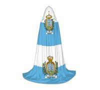 jingong Flag of San Marino print Hooded cape, suitable for Halloween costumes, role-playing, and Christmas family photos