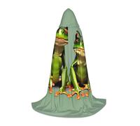 jingong Funny Green Frogs 1 print Hooded cape, suitable for Halloween costumes, role-playing, and Christmas family photos