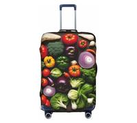 jingong Introduction of Various Vegetables Print Elastic Luggage Suitcase Covers Adult Luggage Protector Travel Suitcase Protective Cover