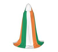 jingong Irish flag print Hooded cape, suitable for Halloween costumes, role-playing, and Christmas family photos