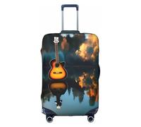 jingong Lake Guitar Reflections Print Elastic Luggage Suitcase Covers Adult Luggage Protector Travel Suitcase Protective Cover