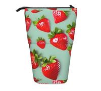 jingong Lovely Strawberry Print Multi Functional Pencil case, Storage Bag, Makeup Bag, Suitable for Office and Daily Carrying