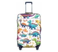 jingong Many Colorful Cartoon Dinosaurs Print Elastic Luggage Suitcase Covers Adult Luggage Protector Travel Suitcase Protective Cover