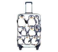 jingong Many Cute Baby Penguins Sketch Print Elastic Luggage Suitcase Covers Adult Luggage Protector Travel Suitcase Protective Cover