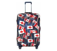 jingong Many Small Canadian Flags Print Elastic Luggage Suitcase Covers Adult Luggage Protector Travel Suitcase Protective Cover
