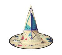 jingong Math Geometry Geek Calculus print Halloween hat, set of 2,fit for family themed parties, courtyard decoration, carnival parties