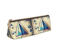 jingong Math Geometry Geek Calculus Triangle Leather Case Pouch with Spacious Interior, Zipper Closure for Writing Tools, Office