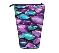 jingong Mermaid Pastel Red Purple Aqua Multi Functional Pencil case, Storage Bag, Makeup Bag, Suitable for Office and Daily Carrying