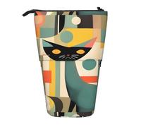jingong Mid-Century Modern Art Cat Multi Functional Pencil case, Storage Bag, Makeup Bag, Suitable for Office and Daily Carrying