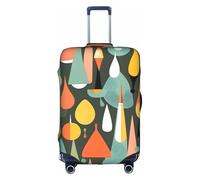 jingong Mid Century Modern Retro with Drop Shapes Print Elastic Luggage Suitcase Covers Adult Luggage Protector Travel Suitcase Protective Cover