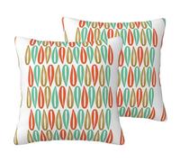 jingong Mid-Century Modern Style Imitation Linen Pillowcase Set - 2PCS Premium Printed Bedding Set for Modern Home Decor