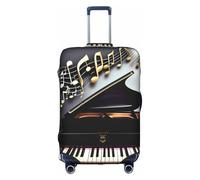 jingong Music Note Pianos Print Elastic Luggage Suitcase Covers Adult Luggage Protector Travel Suitcase Protective Cover