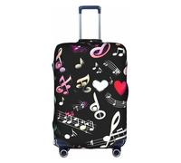 jingong Music Symbols Lovely Print Elastic Luggage Suitcase Covers Adult Luggage Protector Travel Suitcase Protective Cover