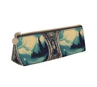 jingong Not All Who Wander are Lost 1 Triangle Leather Case Pouch with Spacious Interior, Zipper Closure for Writing Tools, Office