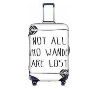 jingong Not All Who Wander are Lost Print Elastic Luggage Suitcase Covers Adult Luggage Protector Travel Suitcase Protective Cover