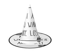 jingong Not All Who Wander Are Lost print Halloween hat, set of 3,fit for family themed parties, courtyard decoration, carnival parties