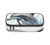 jingong Ocean Dolphin Looking at You Large Capacity Storage Bag, fit for Travel, Office Supplies, Makeup, and Desk Organization