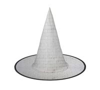 jingong Old White Brick Wall print Halloween hat, set of 2,fit for family themed parties, courtyard decoration, carnival parties