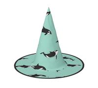 jingong Pacific Ocean whale print Halloween hat, set of 1,fit for family themed parties, courtyard decoration, carnival parties