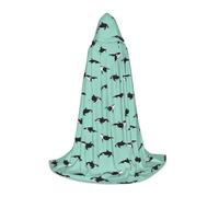 jingong Pacific Ocean whale print Hooded cape, suitable for Halloween costumes, role-playing, and Christmas family photos