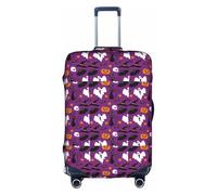 jingong Purple Halloween Horror Print Elastic Luggage Suitcase Covers Adult Luggage Protector Travel Suitcase Protective Cover