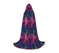 jingong Red Galaxy Constellation print Hooded cape, suitable for Halloween costumes, role-playing, and Christmas family photos