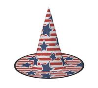 jingong red white star stripe flag print Halloween hat, set of 1,fit for family themed parties, courtyard decoration, carnival parties