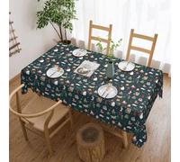 jingong Santa Claus Christmas Square tablecloth, fit for coffee tables, kitchens, restaurants, and desktop decoration